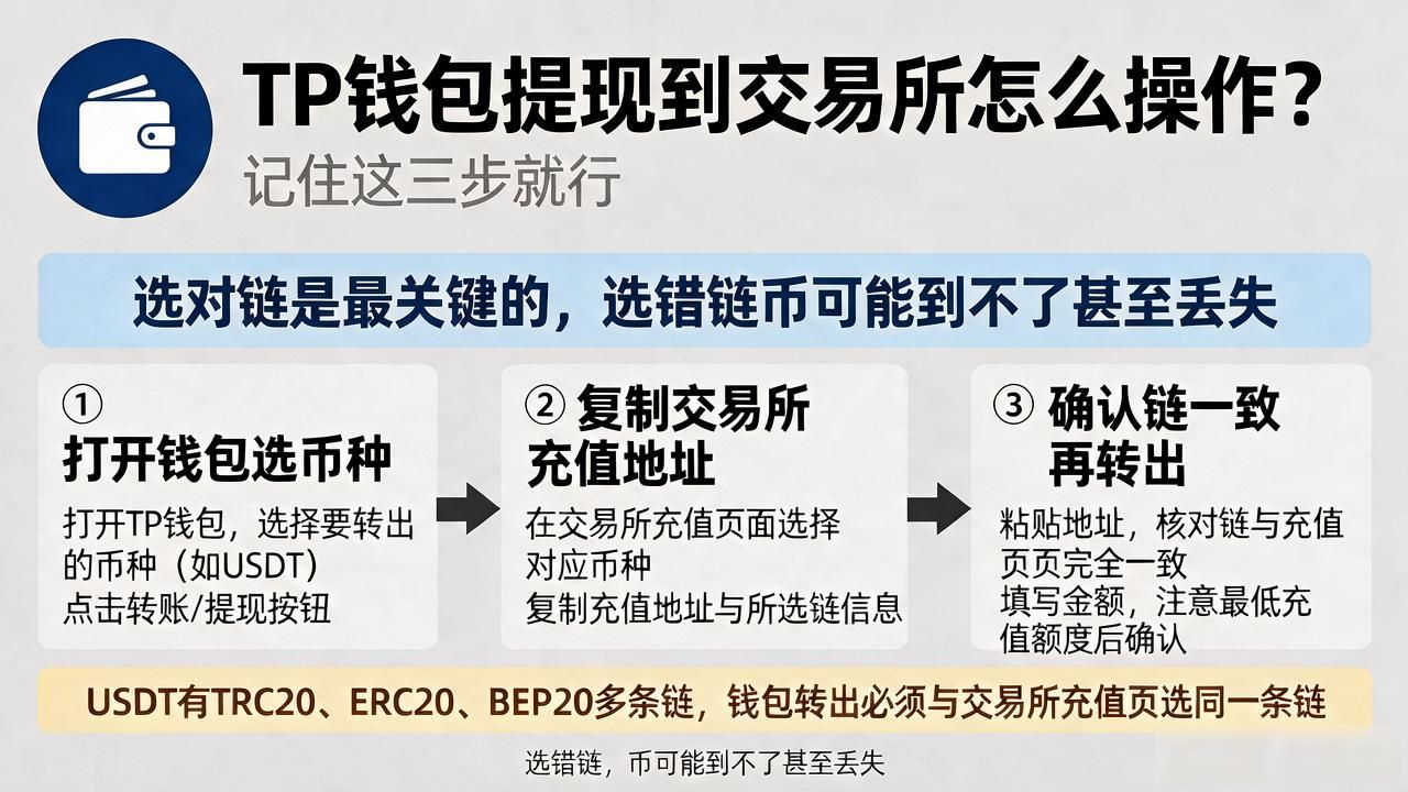 tp钱包提现到交易所怎么操作？记住这三步就行