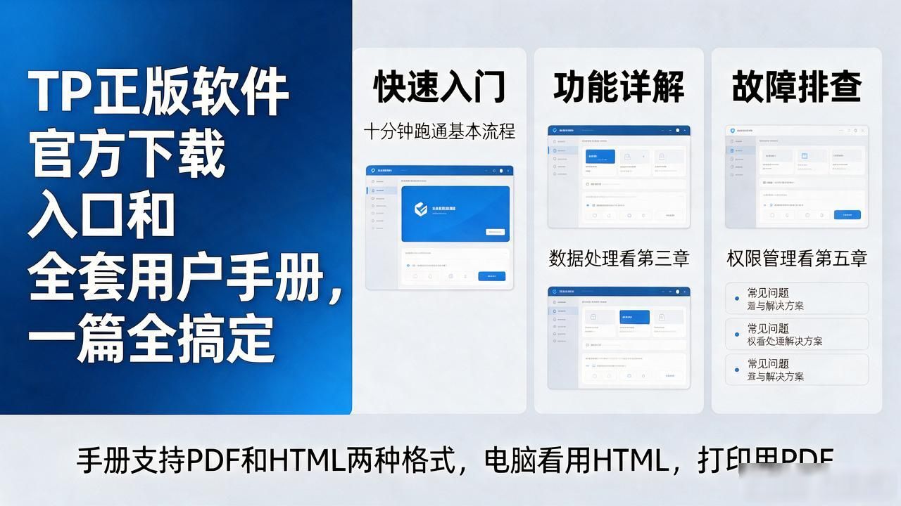 TP正版软件官方下载入口和全套用户手册，一篇全搞定